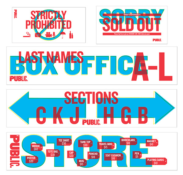 Designs for signage at the Delacorte. #scher #paula #design #graphic #typography