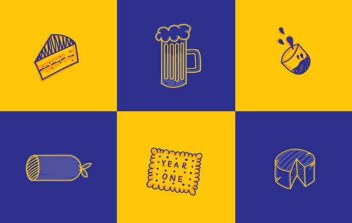 Hand Drawn Food Icons for Big Ass One