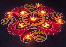 Diya Rangoli Rangoli Designs For Diwali with Diyas