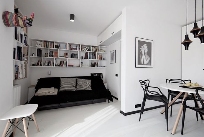 40 sqm Studio Apartment Renovation by Alex Calin - InteriorZine