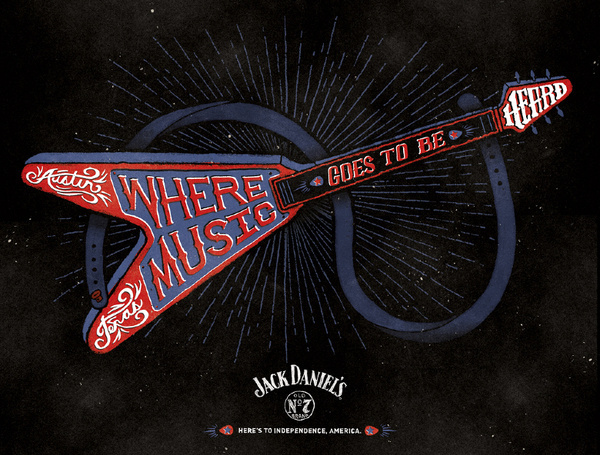 Jack Independence Social Campaign Daran Brossard Creative Co. / DBCCo. #guitar #lettering #illustration #jack #handwritten #daniels #type #hand #typography