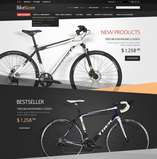 Prestashop Bikes Store Theme