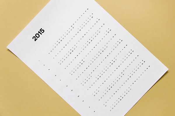 2015 calendar on Behance #calendar #typography