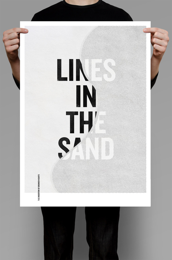 Wary the undertow of drunken hearts #white #design #graphic #minimalism #black #poster #typography