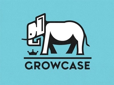 Dribbble - Growcase by Riley Cran #crown #growcase #elephant #logo #custom #type