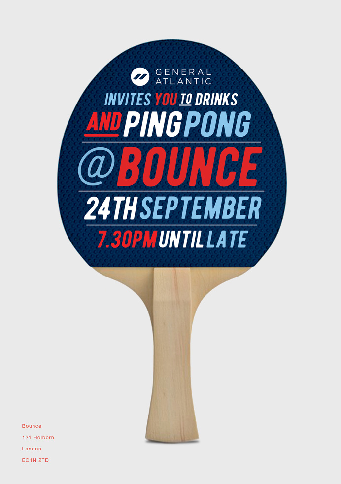 Typographic Ping Pong Bounce Minimal Poster Design by Shwin
