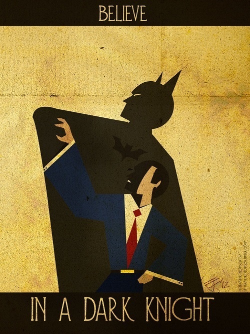 Illustrator Creates Superhero Inspirational Posters DesignTAXI.com #inspiration #books #batman #art #comics