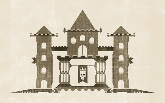 Vector Drawings - February and March on the Behance Network #old #vector #crown #past #texture #skull #castle #king