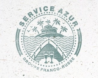 Service Azur #vector #branding #texture #cruise #sea #vintage #logo