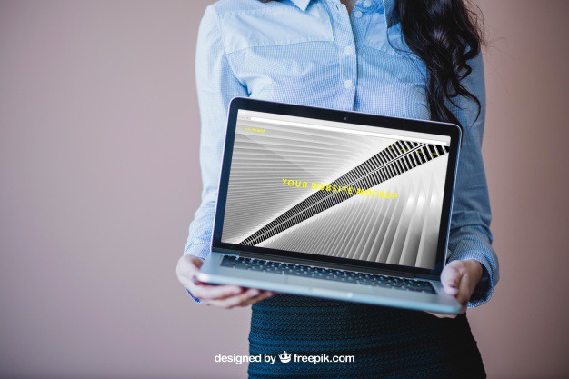 Businesswoman holding laptop Free Psd. See more inspiration related to Mockup, Business, Technology, Computer, Woman, Laptop, Presentation, Notebook, Elegant, Present, Mock up, Success, Modern, Open, Show, Display, Business woman, Screen, Up, Successful, Computer screen, Businesswoman, Holding, Mock, Presenting and Showing on Freepik.