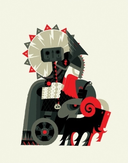 1318791749.jpg (500×636) #red #nordic #thor #black #goat #illustration #gray #skull