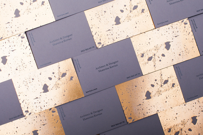 golden concrete business card architecture gold architect best modern minimal structure beton foil print printing technique beautiful design