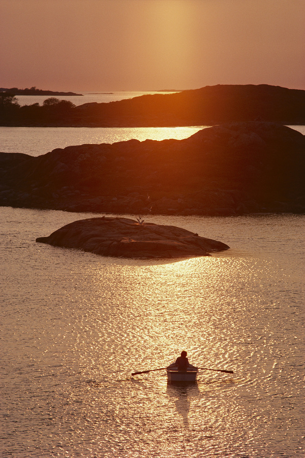 Osterskar Island, Finland.Photograph by Thomas J. Abercrombie, National Geographic #ocean #finland #nat #nature #vintage #boat #film #sunset #geo
