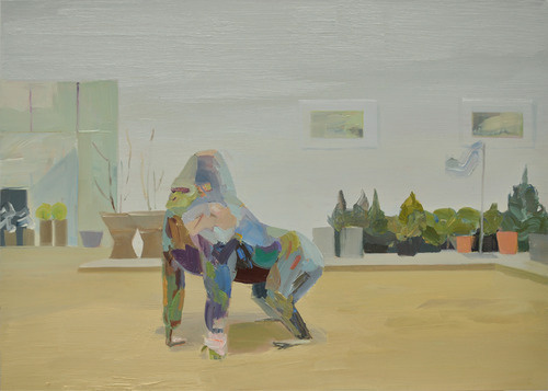 Gorilla Ornament, Arboretum, Co.Carlow.Painting by Mairead OhEocha.Found here (via). #painting