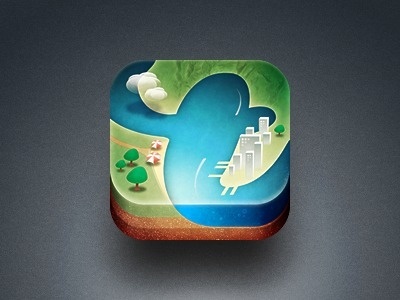 Dribbble trumpet #gps #icon #ipad #perspective #design #earth #iphone #app #geo
