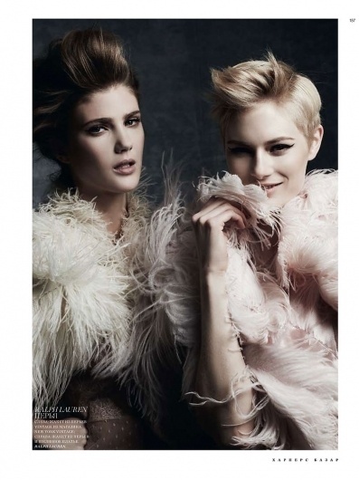 Lindsay Lullman & Louise Donegan by Natalia Alaverdian for Harper's Bazaar Russia #fashion #photography #colors