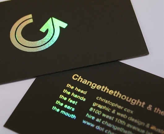 FPO: Changethethought Business Card #hologram #stamp #business #card #rainbow #foil