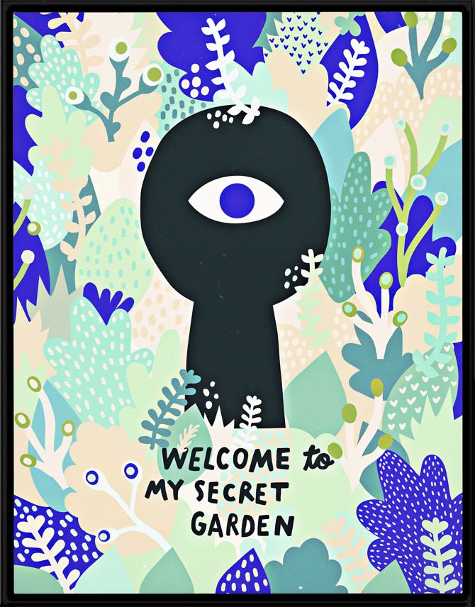 #nordic #design #graphic #illustration #danish #bright #simple #nordicliving #living #interior #kids #room #poster #garden #secret #leaves