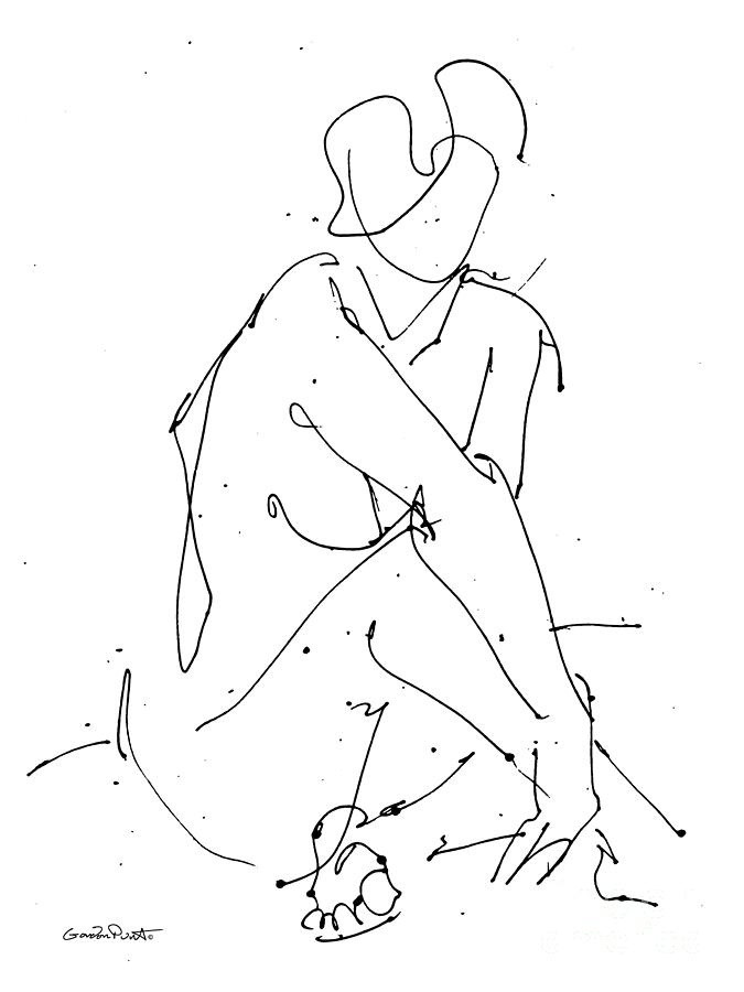 Female Drawing - Nude-Female-Drawing-19 by Gordon Punt