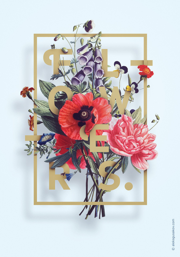 Flowers. by Aleksandr Gusakov #flower #flowers #typography #illustration
