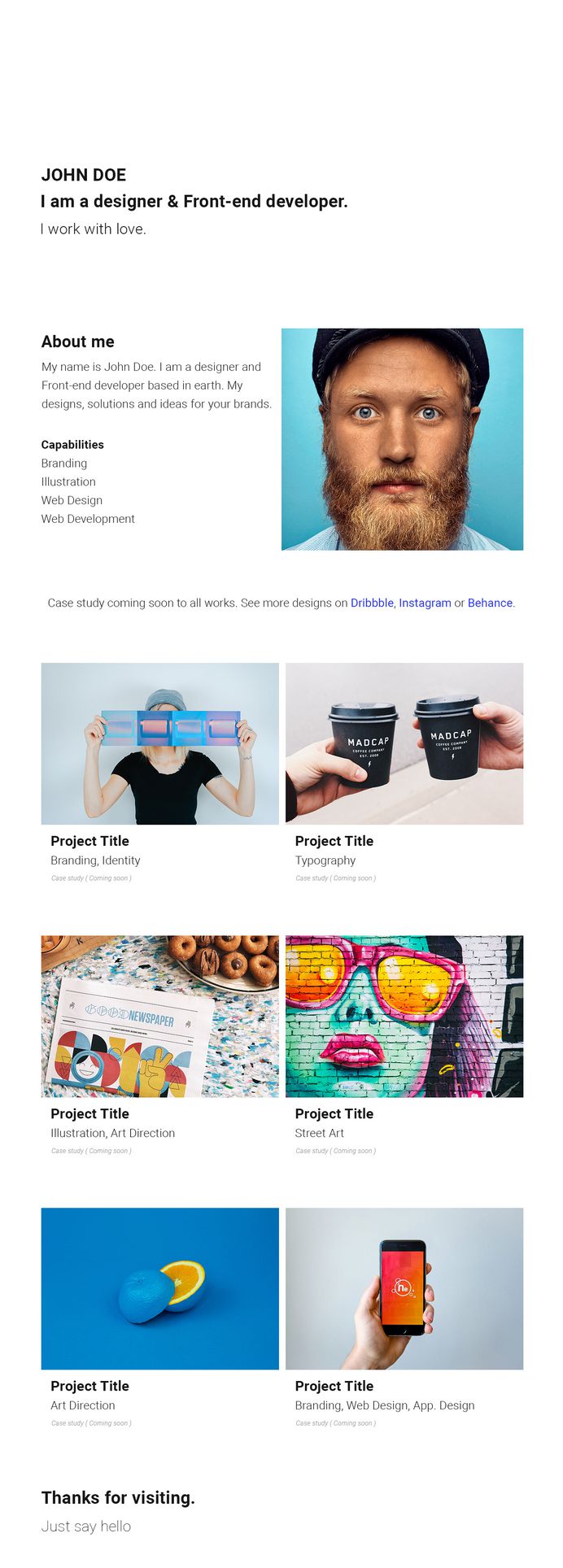 Barts - Simple & Minimal Portfolio