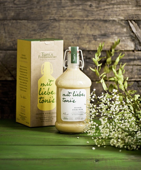 Toni's Egg Liqueur by moodley brand identity #packaging