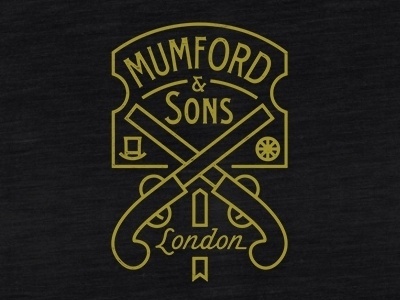Dribbble - Mumford Pistols by Brandon Rike #mumfordsons #rike #london #pistols #black #gold #brandon #typography