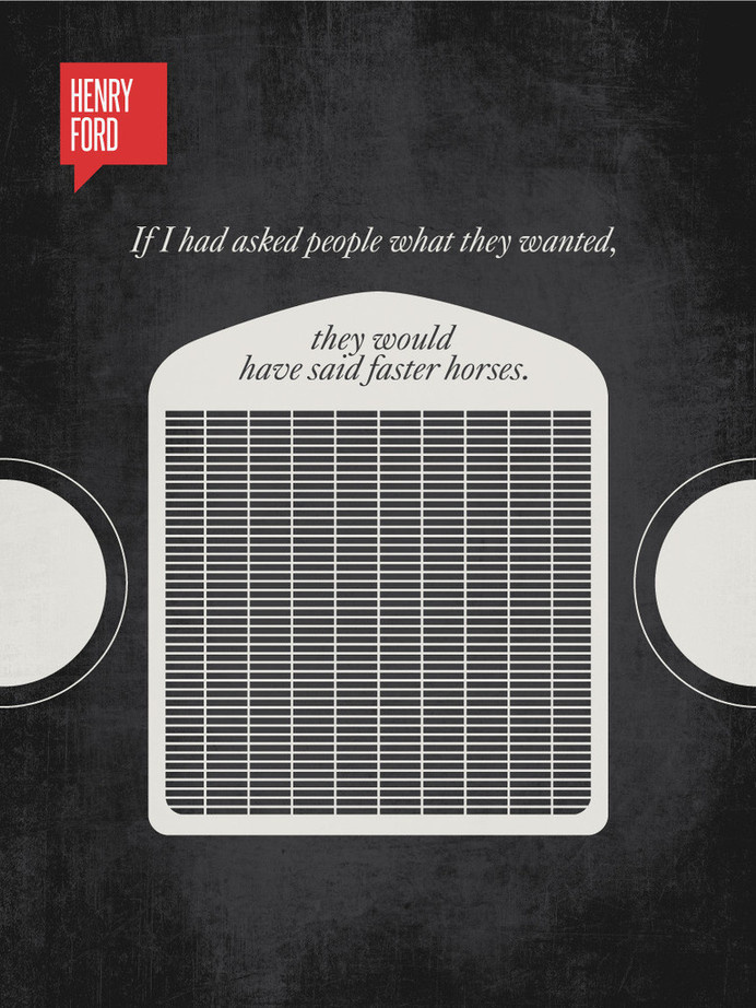 A Clever Visual Representation Of Famous Quotes | Marvelous #ford #quote #invention #automobile #design #graphic #grill #engine #illustration #transport #vintage #art #headlights #car #typography