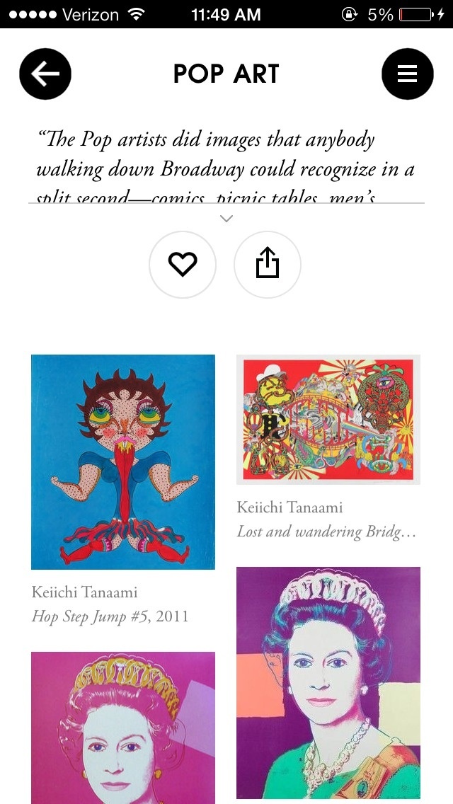 Artsy - The art world ... #iphone #ui