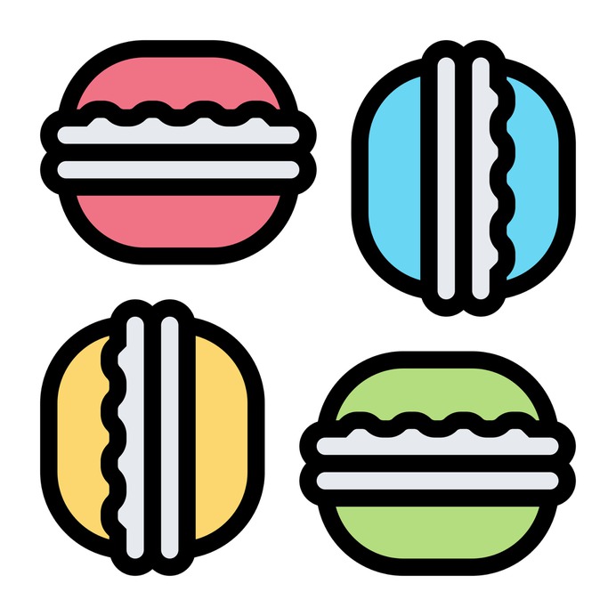 See more icon inspiration related to dessert, sweet, macaron, food, food and restaurant, macarons and bakery on Flaticon.