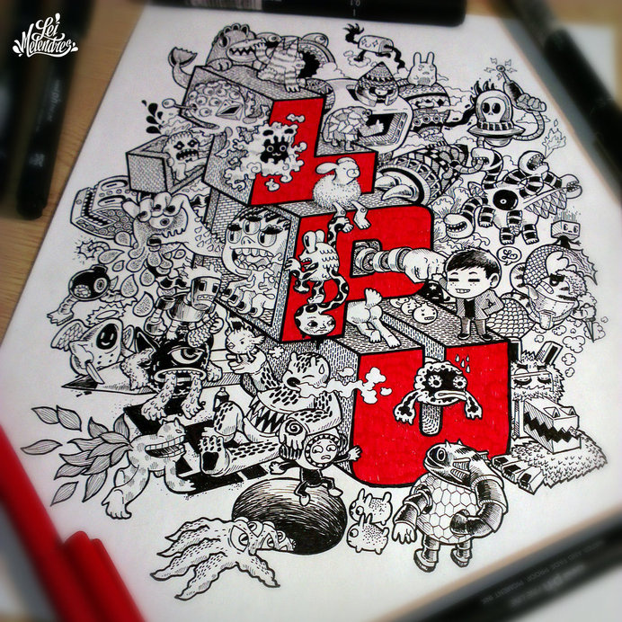 Creative Doodle Art Inspirations by Lei Melandres #doodle art # drawing art