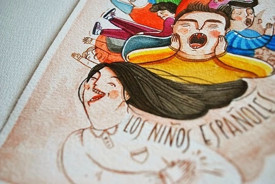 Zaczarowana Walizka #spain #postcard #illustration #play #kids #children #noise #watercolour