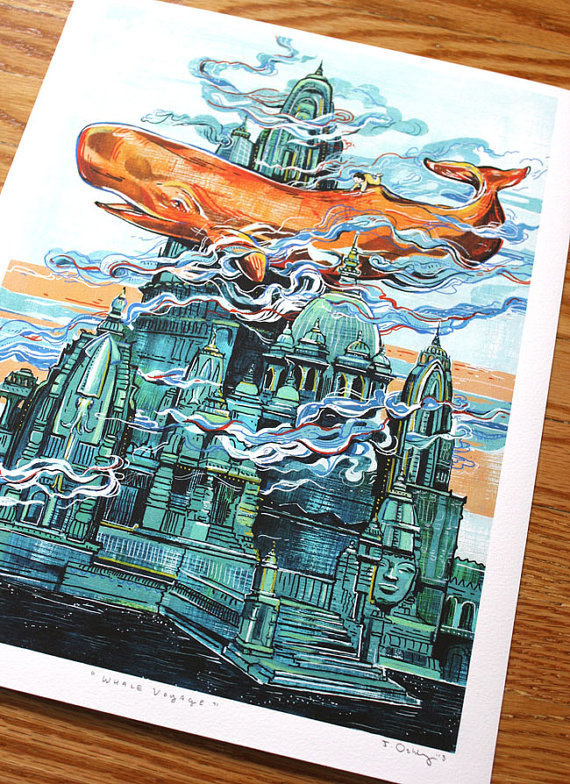 Whale Voyage by Jacqui Oakley #illustration #design #art