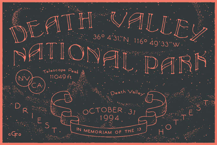 Death Valley NP #type #typography #poster #handdrawn #handtype #illustration