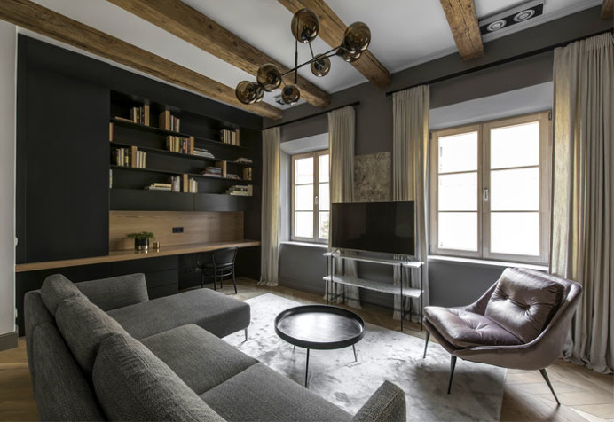 Dark-Coloured Apartment Decor in Vilnius - InteriorZine