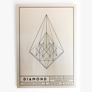 "Diamond" - From our new aluminium originals series, Fake Gold / Wrong edition. Printed on metal canvas using a deep print technique. Made #inspiration #nordicdesign #frame #smedsmo #perspective #print #diamond #design #black #artwork #grid #illustration #poster #gold #art #metal #fakegold #aluminium #shiny #typography