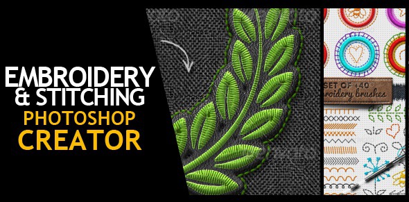 Embroidery and Stitching Photoshop Creation Kit