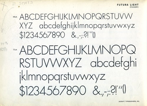 Futura Light was part of the original Futura family released in 1928. #futura #type #specimen #typography