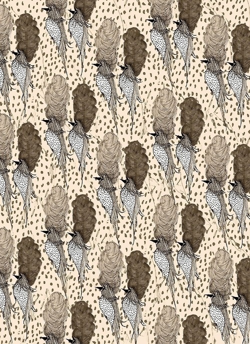 Bouffants and Broken Hearts. #illustration #design #pattern #art