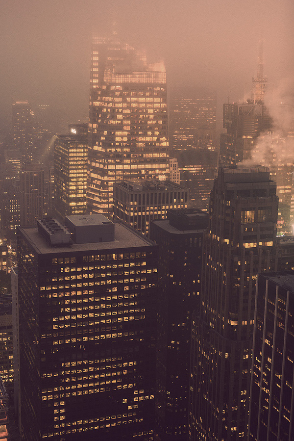 aesthescient:(by Aleks Ivic) #skyscrapers #height #city #lights #metropolis #architecture #buildings