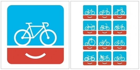 Welcome to Colle+McVoy #red #bicycle #logo #face #blue