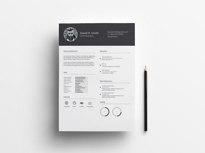 Free Infographic Resume with Simple Style Design