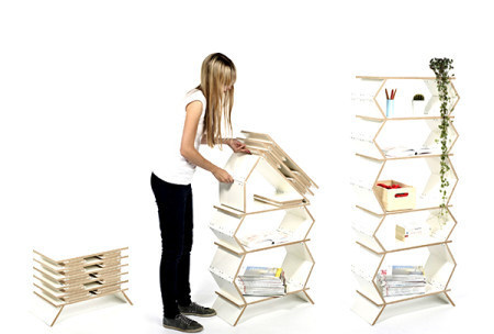 Use only the shelves you need. This foldable shelf can be extended with minimal effort and is super lightweight. #design #product #furniture #industrial #shelf