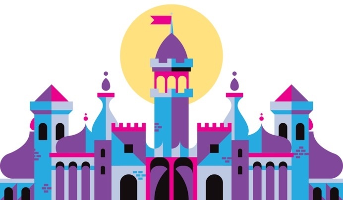 From Up On That Lofty Tower — Justin Mezzell #illustration #city #castle #icon #building