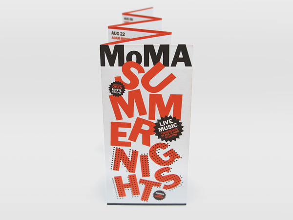MoMA Nights 2013 The Department of Advertising and Graphic Design #design #typography #leaflet