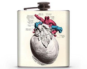 Gray's Anatomy Pericardium Heart - 6oz Hip Flask