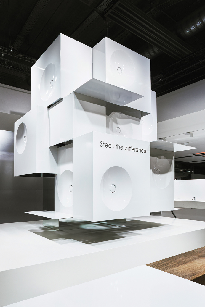 Alape interior exhibition design branding corporate identity copper deluxe geometry by Heine/Lenz/Zizka on Mindsparkle Mag