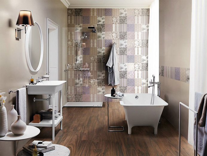 Great Colour Trend in Bathroom Wallcovering - #bath, #interior, #decor, #wallcoverings, #walls, #walldecor