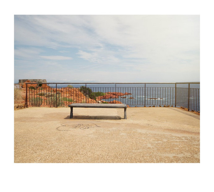 Graffiti, bench, railings, view, sea, holiday, landscape #graffiti #railings #bench #landscape #sea #holiday #view