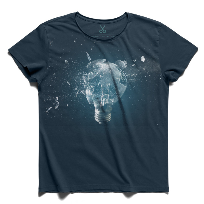 #end of ideology #darkblue #tee #tshirt #bulb #broken #smithereens #inpieces #discovery #politic